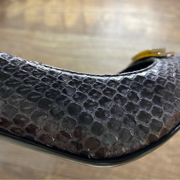 NWB FENDI Rare Vintage Snakeskin Thin Kitten Heel Formal Shoes - Picture 7 of 10